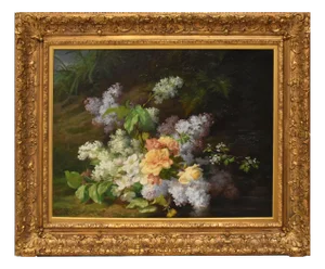 Still Life with Flower Vase, 1800s, Oil on Canvas