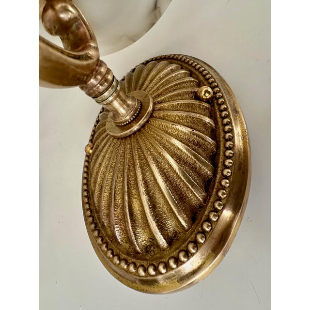 Pair Brass Alabaster Sunburst Wall Sconces For Sale - Image 17 of 18