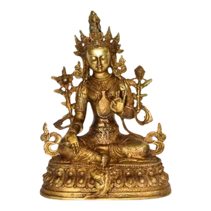 Green Tara Tibetan Gilt Bronze 12"