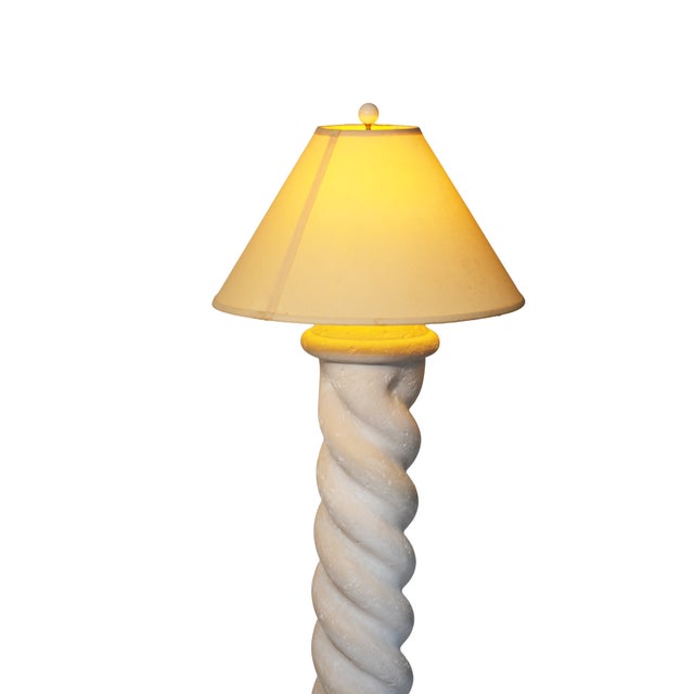 Sculpture Materials Vintage 1980s Michael Taylor Style Plaster Spiral Floor Lamp Postmodern Sculptural Lighting For Sale - Image 7 of 8