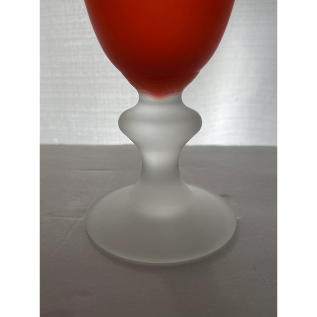 Set of three vintage orange satin glass pilsner / water glasses by Carlo Moretti. I have other glasses from this...