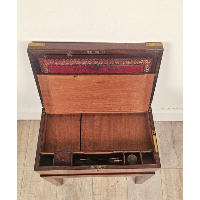 George III Mahogany Lap Desk on Later Stand, England Circa 1800 For Sale In San Francisco - Image 6 of 10