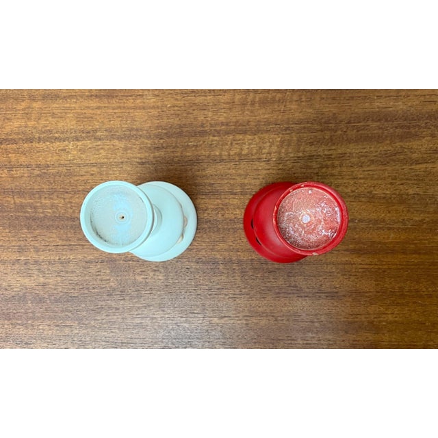 Cream Mid-Century Modern Red and White Wooden Candleholders from Aarikka, 1960s, Set of 2 For Sale - Image 8 of 17