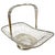 Victorian Mid 20th Century Victorian Style Silver-Plated Wirework Centerpiece Basket With Folding Swing Handle For Sale - Image 3 of 8
