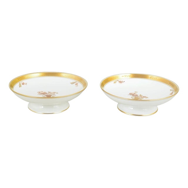 Porcelain Golden Basket Compotes from Royal Copenhagen, 1980s, Set of 2 For Sale