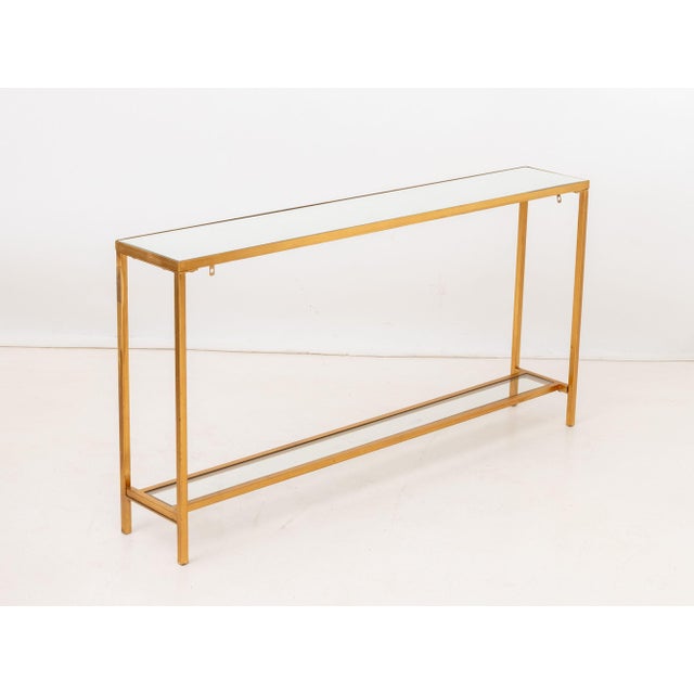 Early 21st Century Narrow Gilded Iron Console Table For Sale - Image 5 of 6