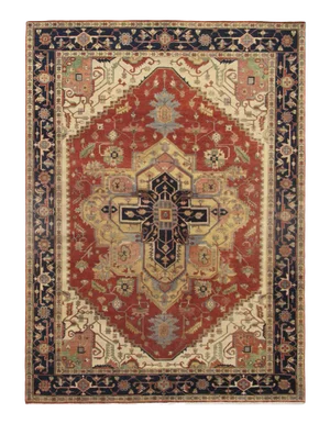 Pasargad Hand-Knotted Serapi Rug - 9′ × 12′