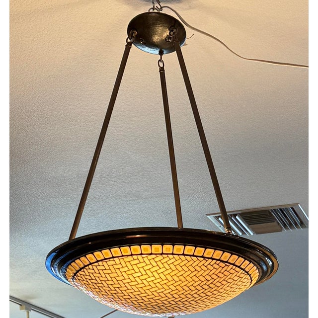 Early 21st Century Hilliard Lamps Woven Dome Tiled Pendant For Sale - Image 5 of 12