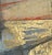 #6319-5 A one-of-a-kind abstract surreal composition featuring layered shades of gray, accented with luminous gold leaf,...