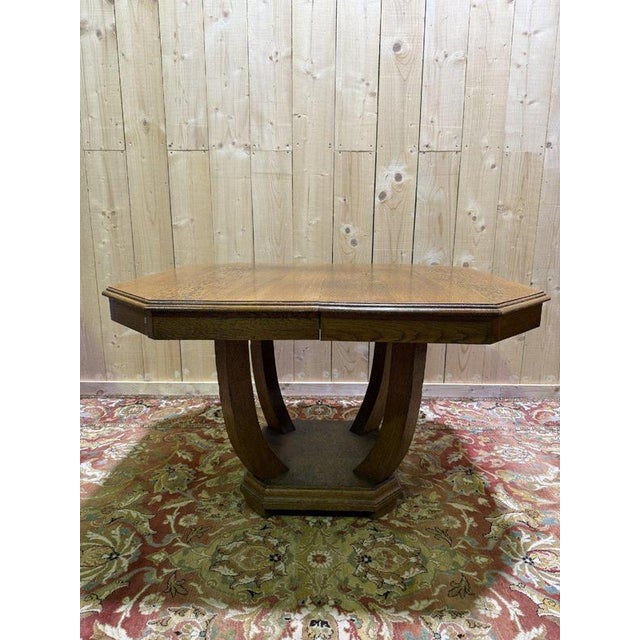 Art Deco Dining Table in Oak For Sale - Image 4 of 8