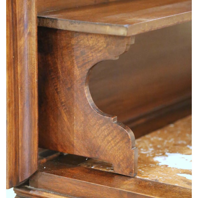 19th C. French Henri II Walnut Desserte Console With Lift-Top Marble Interior For Sale - Image 11 of 18