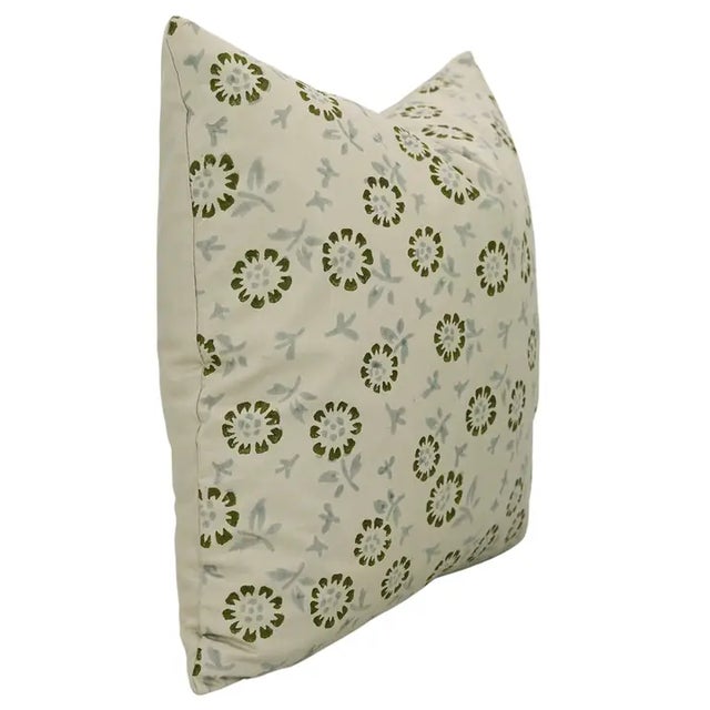 Art Deco Fabdivine Handmade Block Printed Cushion Cover 14x36 Inch Cotton Satin-Bloom For Sale - Image 3 of 5