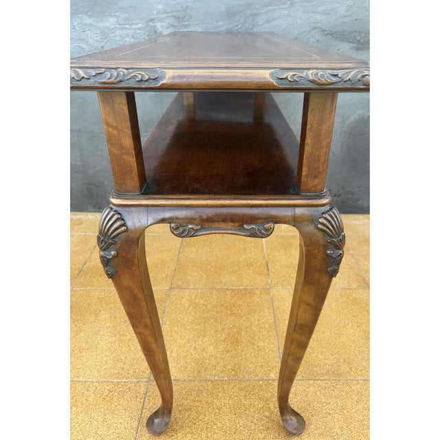 French Louis XV Style Carved Console Table with Cabriolé Legs, 1950 For Sale - Image 10 of 16