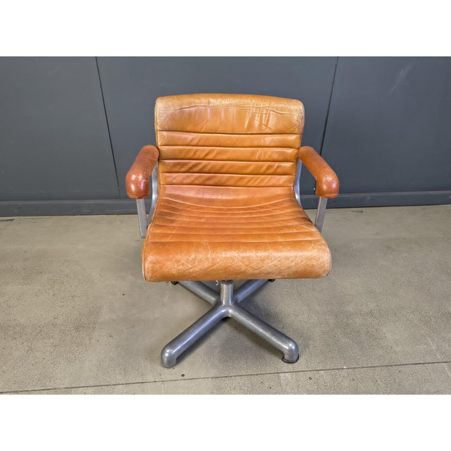 Italian Modern Steel and Leather Office Chair by Ettore Sottsass for Poltronova, 1970 For Sale - Image 11 of 12