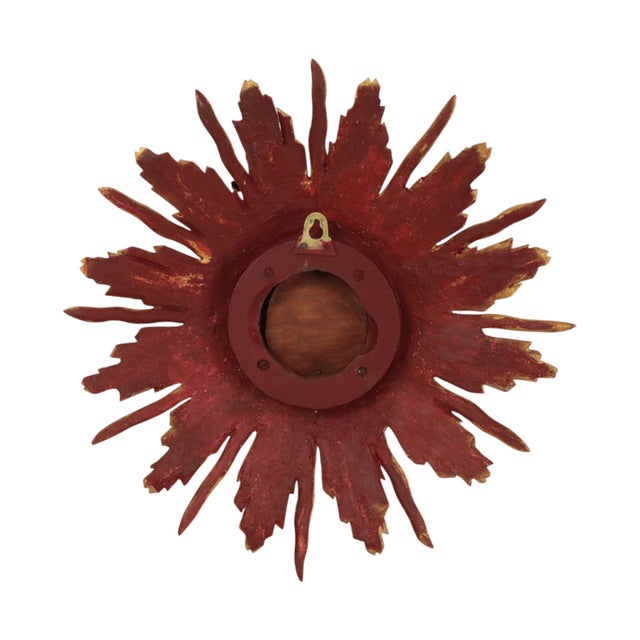 Vintage Convex Sunburst Mirror in Gilt Wood, 1950s For Sale - Image 15 of 17