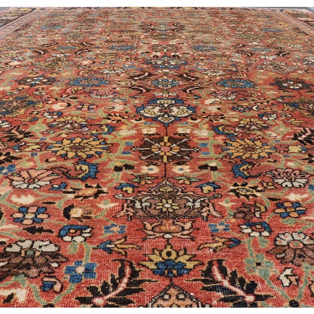 Antique Rug Featuring a All-Over Floral Design 12'4 X 17'0 For Sale - Image 4 of 12
