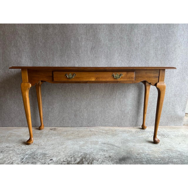 Wood 1980s Ethan Allen Early American Style Maple Console Table For Sale - Image 7 of 12