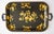 Black Antique English Chinoiserie Hand Painted Black & Gilt Birds Floral Tole Tray For Sale - Image 8 of 8
