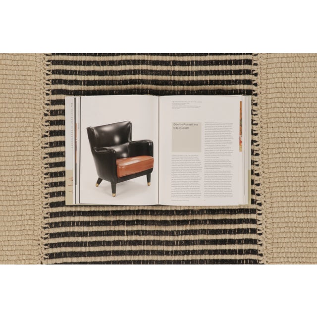 Textile Rug & Kilim’s Contemporary Kilim in Beige & Black Textural Stripes For Sale - Image 7 of 10
