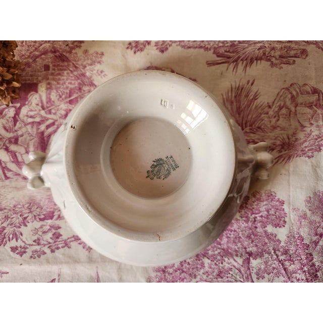 Antique French Ironstone Tureen Bowl from Luneville, 1800s For Sale - Image 13 of 14