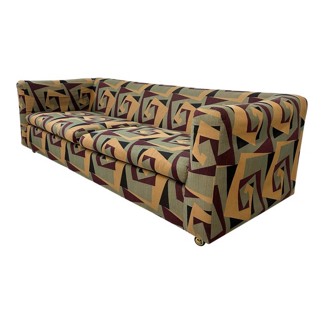 Edward Wormley for Dunbar Sofa Possibly a Jack Lenor Larsen Fabric For Sale