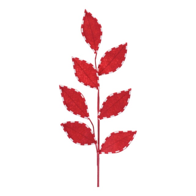 Stripe Stitched Leaf Spray (Set of 6) For Sale
