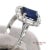 White Exquisite 18k (750) White Gold Royal Blue Sapphire and Natural Diamond Ring, Size 5 For Sale - Image 8 of 11
