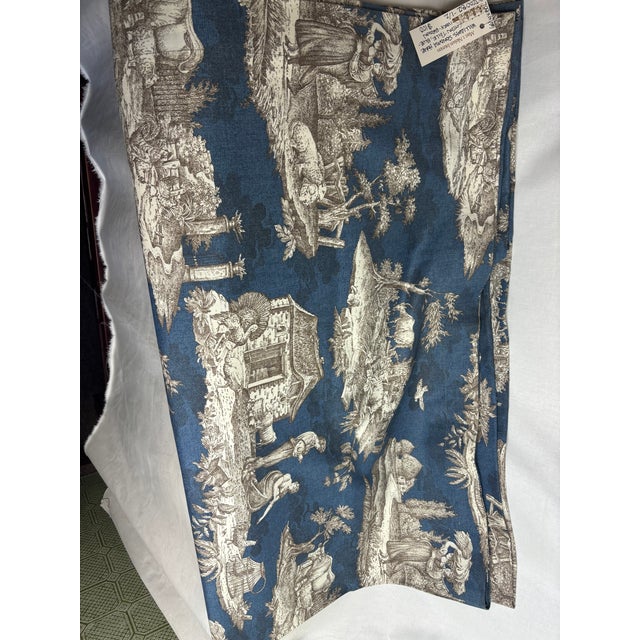 Textile Williams Sonoma Home Cotton Toile (Blue/Ivory/Brown) For Sale - Image 7 of 10