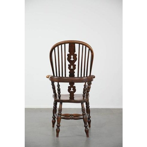 Antique English Highback Windsor Chair, 1700s For Sale - Image 4 of 14
