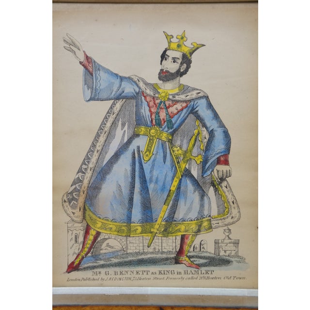 4 Antique J Redington London Shakespeare Theatrical Tinsel Etching Prints 13" For Sale - Image 6 of 14