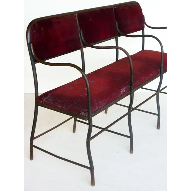 Antique Wrought Iron Theatre Sofa, in Good conditions. Designed 1890 to 1919