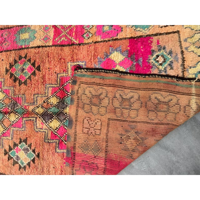 Tribal 1980s Handknotted Pink Moroccan Rug - 5'4" X 12'2" Ft For Sale - Image 3 of 11