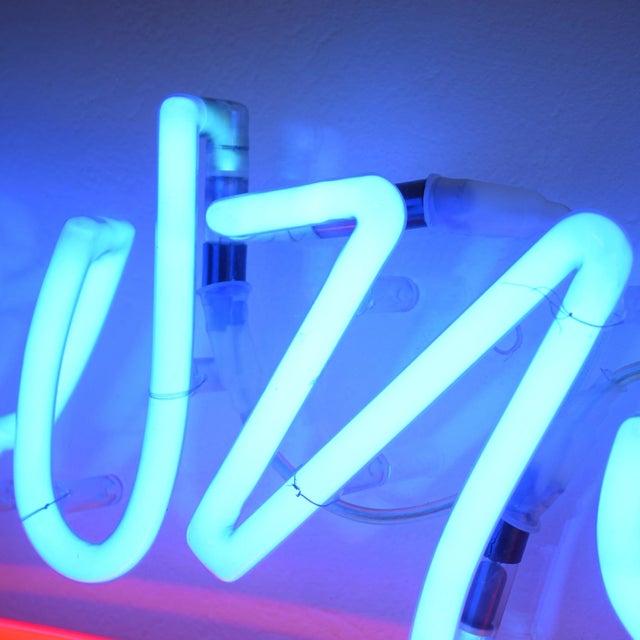 Large Neon Downstairs Sign, 1980s For Sale - Image 14 of 15