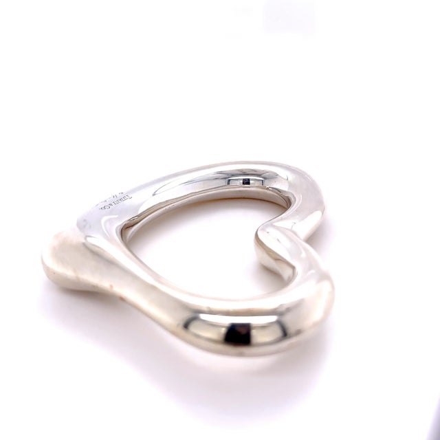 2020s Tiffany & Co. Sterling Silver Elsa Peretti Open Heart Baby Rattle 45.06g For Sale - Image 5 of 7