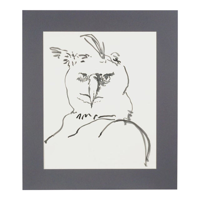 Modernist Great Horned Owl by Michael William Eggleston For Sale