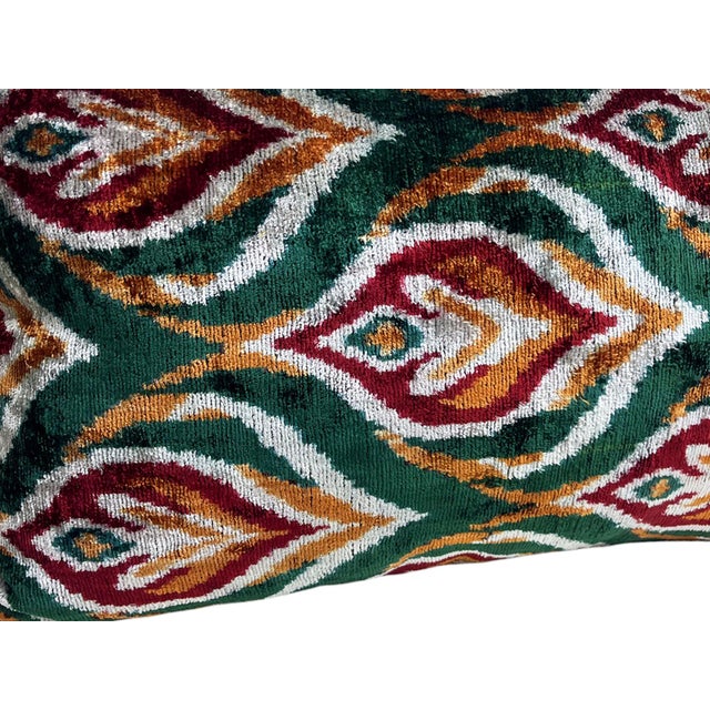 Traditional Traditional Silk Ikat Lumbar Pillow Cover For Sale - Image 3 of 10