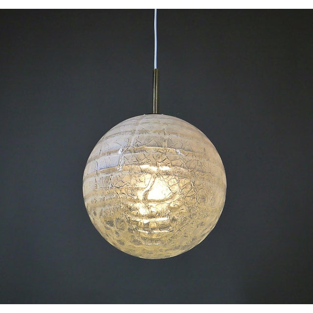 Ice Glass Ball Lamp by Doria Leuchten, 1970s For Sale - Image 8 of 17