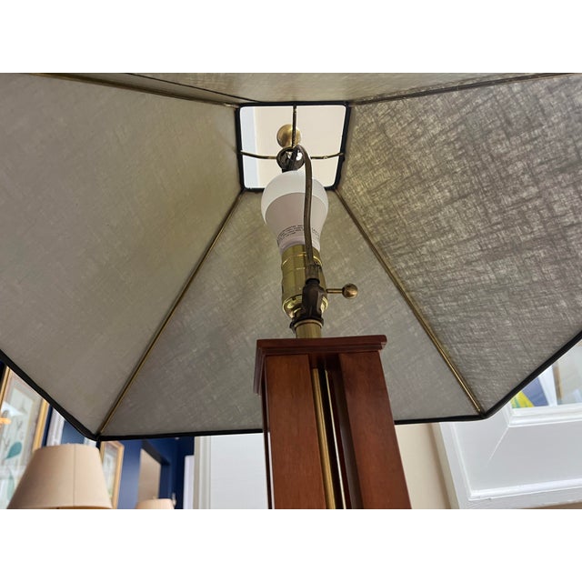 Brown Mid 20th Century Floor Lamp From Nessen Lighting Company With Black Shade For Sale - Image 8 of 8