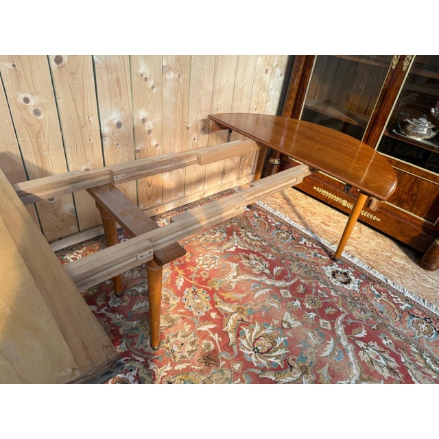 1970s Louis XVI Cherry Wood Dining Table with Extension, 1970s For Sale - Image 5 of 8