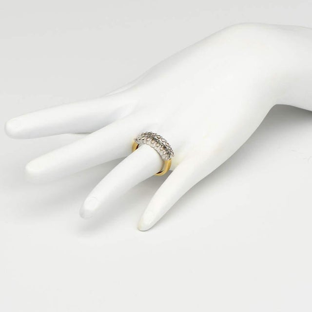 1990s 14KW Baguette & Round Diamond(1.10) Ring, size 5.75 For Sale - Image 5 of 5