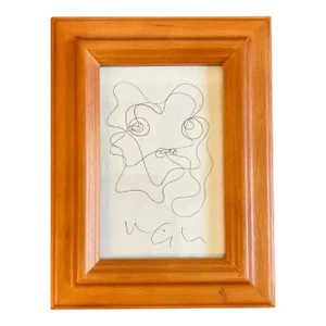 1980s Original Wayne Cunningham Abstract Pen and Ink Drawing