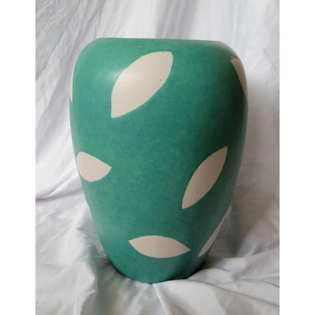 Beautiful Modernist style ceramic vase made in West Germany. Maker unknown, but could be Schuerich. Lovely spring green...