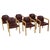 Set of 6 vintage design chairs made of steam-bent beechwood with burgundy-red synthetic seats; this is the ‘Dolmas’ model...