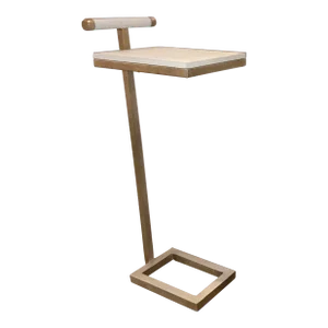 Made Goods Modern Off-White and Gray Faux Shagreen Ellery Side Table