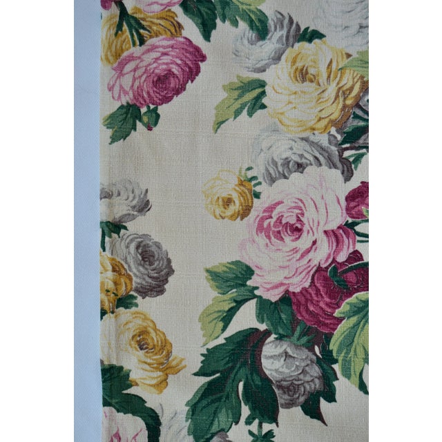 1950 Floral Cotton Curtain Panel "Saison Happily Married Fabrics" For Sale - Image 9 of 13