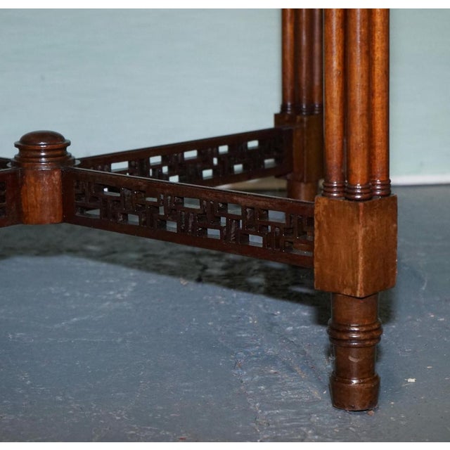 Wood Chippendale Style Round Occasional Table with Carved Stretchers, Late 19th Century For Sale - Image 7 of 13