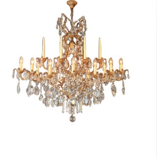 Oval Italian Baroque Revival Crystal Chandelier Rococo Style Dining Room Ceiling For Sale