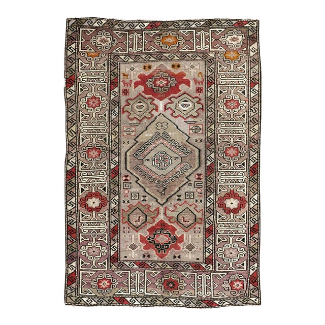 Galerie Shabab Collection Early 20th Century Caucasian Throw Rug For Sale
