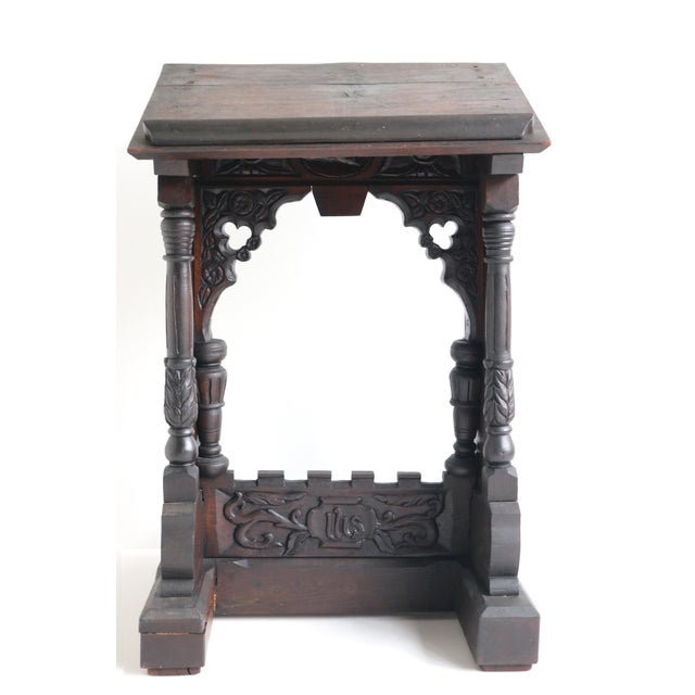 Antique 19th Century Gothic Revival Oak Lectern Book Stand, 1890s For Sale - Image 12 of 18