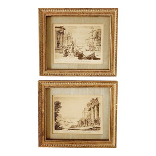 Collection of the Duke of Devonshire Framed Engraving-A Pair For Sale